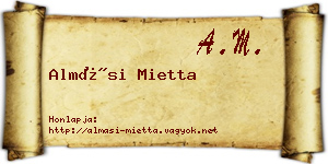 Almási Mietta névjegykártya
